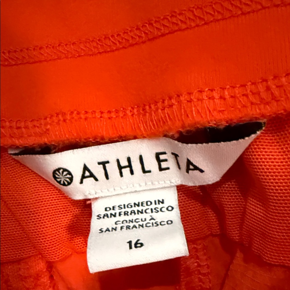 Athleta Women's Bright Orange Joggers - Picture 2 of 2